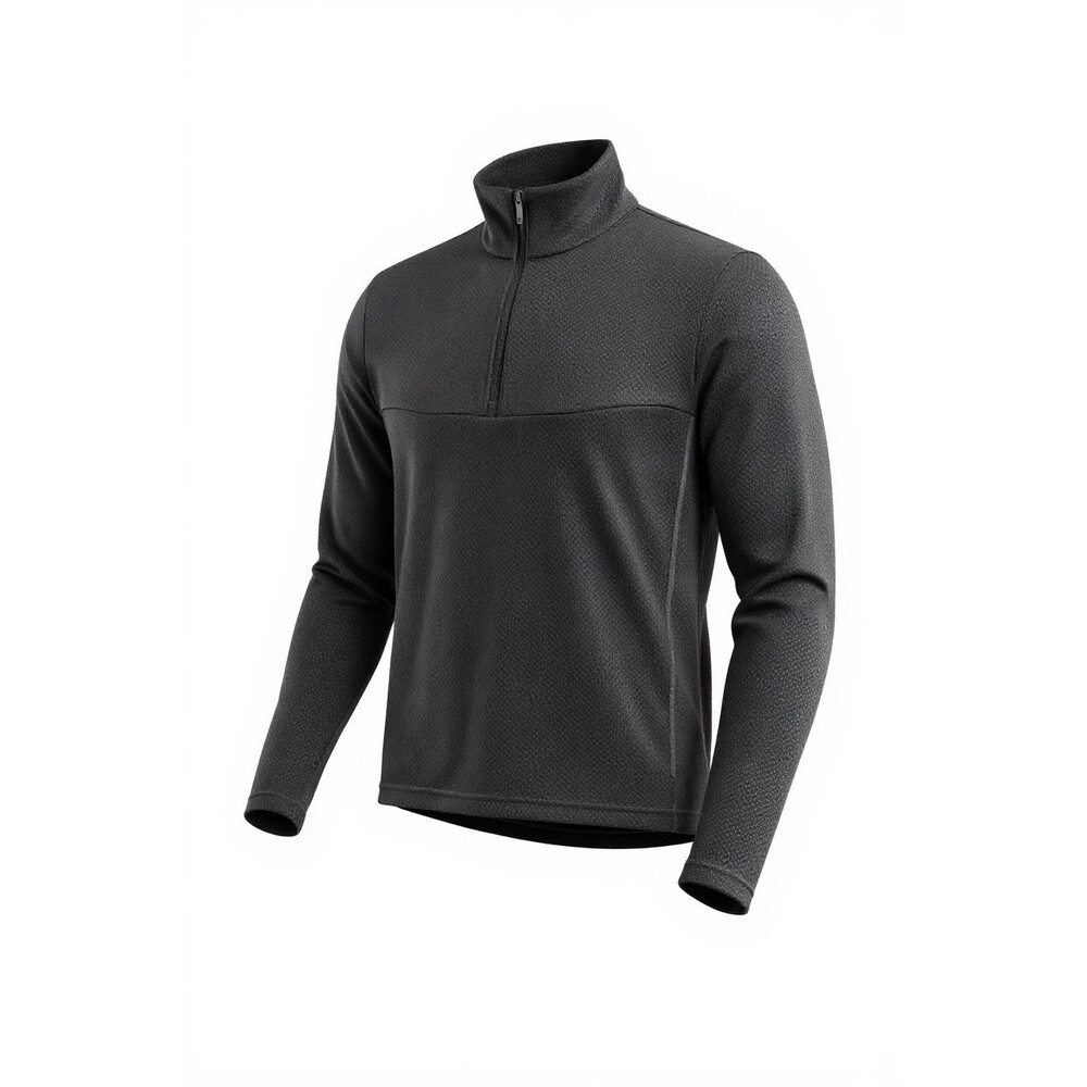 Salomon Men’s Motomesh Long Sleeve Activewear 1/4 Zip Pullover  Black/Gray M